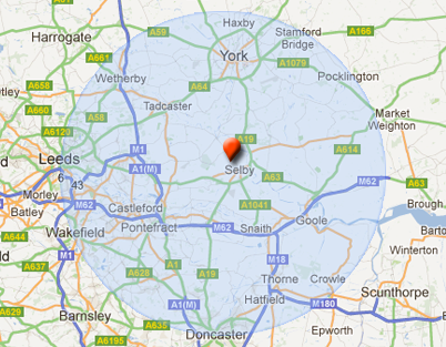 We cover Selby, Camblesforth, Carlton, Snaith, East and West Cowick, Pollington, Rawcliffe, Goole, Howden, Airmyn, Hook, Hemingbrough, Bubwith, Barlby, Riccall, Escrick, Wheldrake, York and surrounding villages, Tadcaster, Sherburn in Elmet, South Milford, Monk Fryston, Micklefield, Garforth, Kippax, Castleford, Allerton Bywater, Pontefract, Ackworth, Knottingley, Kellington, Beal, Egggbrough, Doncaster, Askern, Stainforth, Thorne and surrounding villages.